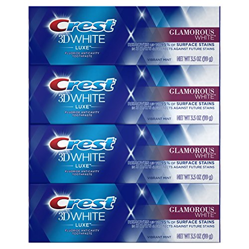 Book Cover Crest Toothpaste 3D White Luxe Glamorous White, 3.5oz (Pack of 4)
