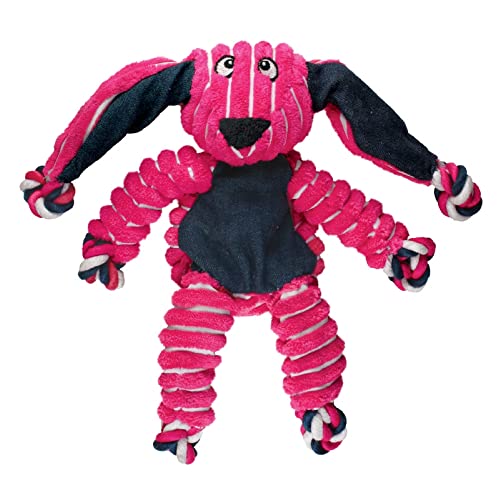 Book Cover KONG Floppy Knots Bunny - Internal Floppy Knot Rope Toy for Dogs - Bunny Dog Toy for Aggressive Chewers - Tug Toy with Minimal Stuffing - Rope Dog Toy with Squeakers - Medium/Large Dogs