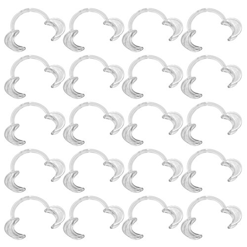 Book Cover EZGO 20 Pieces (Size S) C-Shape Teeth Whitening Cheek Retractor, Autoclavable Dental Mouth Opener, Disposable Dental Lip Cheek Retractor for Mouthguard Challenge Game