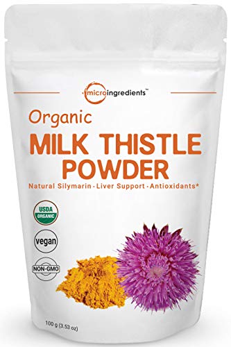 Book Cover Maximum Strength Organic Milk Thistle Extract, 3.5 Ounces (100 Grams), Pure Milk Thistle Powder Organic, Contains 80% Active Silymarin, Strongly Supports Liver Health and Antioxidant, Vegan Friendly
