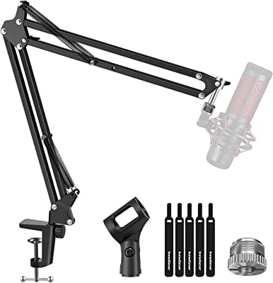 Book Cover InnoGear Microphone Arm, Upgraded Mic Arm Microphone Stand Boom Suspension Stand with 3/8