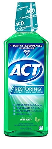 Book Cover ACT Restoring Anticavity Fluoride Mint Burst Mouthwash 18 Ounce Helps Freshen Breath & Strengthen Tooth Enamel to Prevent Tooth Decay & Cavities