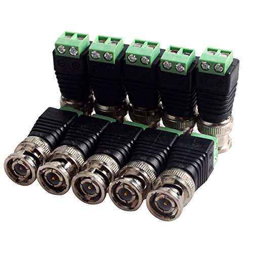 Book Cover Conwork 10-Pack Screw Terminal Coaxial Cat5 to BNC Male Video Balun Connector