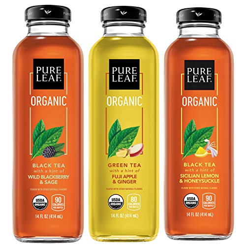 Book Cover Pure Leaf, Organic Iced Tea Variety Pack, 14oz Bottles (Pack of 8) (Packaging May Vary)