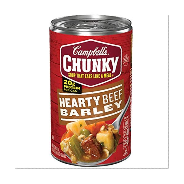 Book Cover Campbell's Chunky Hearty Beef Barley Soup, 18.8 oz. Can (Pack of 12)