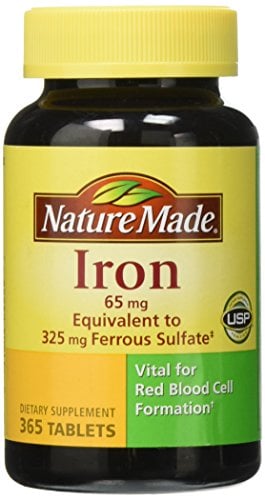 Book Cover Nature Made Iron 65 mg, 365 Tablets