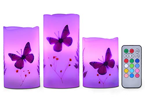Book Cover 3 Set LED Candles Light Batteries Powered Unscented LED Tealight, Flameless Paraffin Wax Candle Lights 12 Color Changing Remote Control Romance Maker
