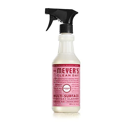 Book Cover Mrs. Meyer's Multi-Surface Cleaner Spray, Everyday Cleaning Solution for Countertops, Floors, Walls and More, Peppermint, 16 fl oz Spray Bottle