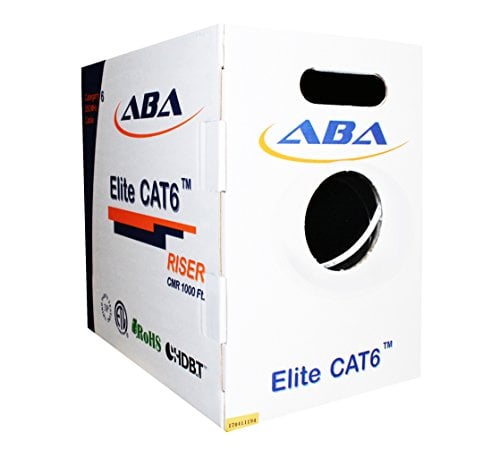 Book Cover CAT6 Riser (CMR) No Spline, 1000ft, UTP 23AWG, Solid Bare Copper, 550MHz, UL Certified, Easy to Pull (Reelex II) Box, Bulk Ethernet Cable in Blue