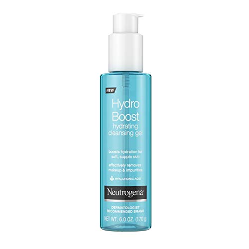 Book Cover Neutrogena Hydro Boost Lightweight Hydrating Facial Cleansing Gel, Gentle Face Wash & Makeup Remover with Hyaluronic Acid, Hypoallergenic & Non Comedogenic, 6 oz