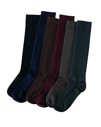 Book Cover National Wide-Calf Flat Knee Socks, Women's Specialty Wide-Calf Socks - Flat-Knit Breathable Comfort Socks, 6-pk