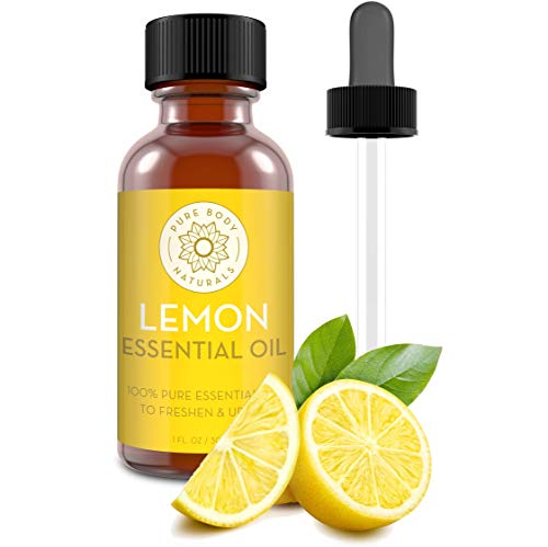 Book Cover Lemon Essential Oil, 1 fl oz - 100% Pure & Undiluted Lemon Oil for Diffuser and DIY - Natural Deodorizer, Laundry Freshener, Household Cleaner and Degreaser - by Pure Body Naturals