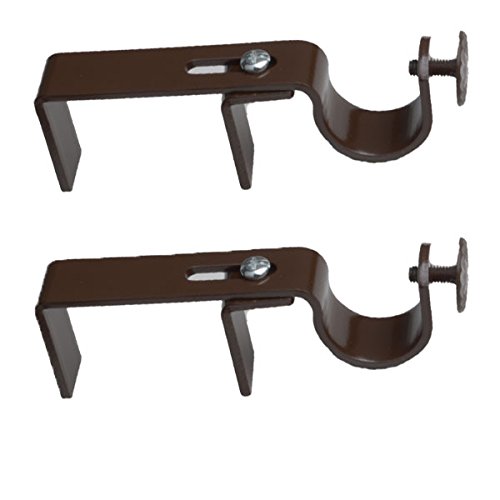 Book Cover The NoNo Bracket Company Curtain Rod Bracket Attachment For Outside Mount Vertical Blinds Dark Brown
