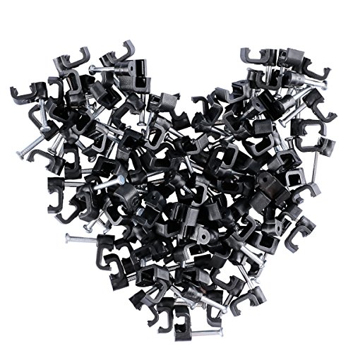 Book Cover Ethernet Cable Clips Jadaol 100 Pieces for Cat 6 Cables Black - 8mm