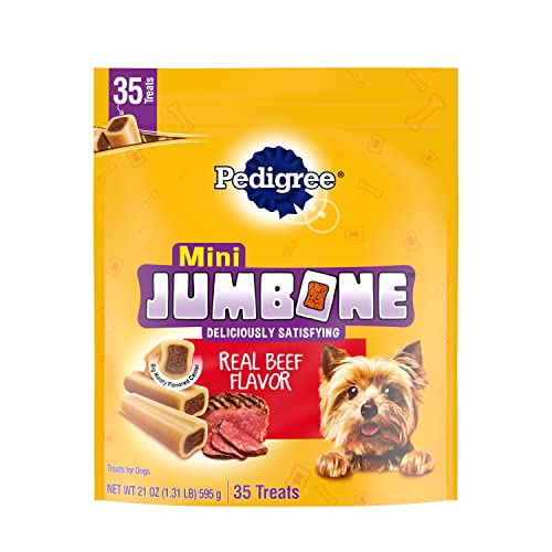 Book Cover Pedigree Jumbone Real Beef Flavor Mini Dog Treats (35 Treats), 21 oz