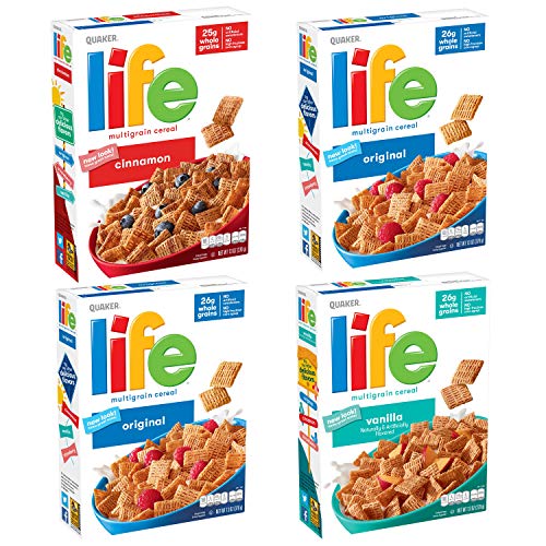 Book Cover Quaker Life Breakfast Cereal, 3 Flavor Variety Pack (4 Boxes)