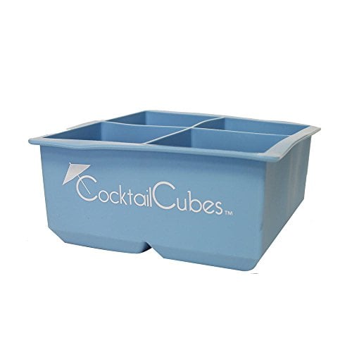 Book Cover Cocktail Cube Extra Large Ice Cube Tray Silicone - 2.5 inches - Whiskey Ice - Freeze Food - Light Blue - 1 Tray