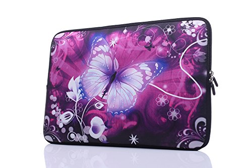 Book Cover 15-15.6 Inch Laptop Sleeve Case Handle Bag Neoprene Cover, Butterfly