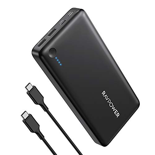 Book Cover Portable Charger RAVPower 26800mAh 30W PD USB C Power Bank High-Capacity Power Delivery External Battery Pack with Fast Recharged for MacBook Air iPad iPhone 12 11 Pro Max SE S10 Nintendo Switch