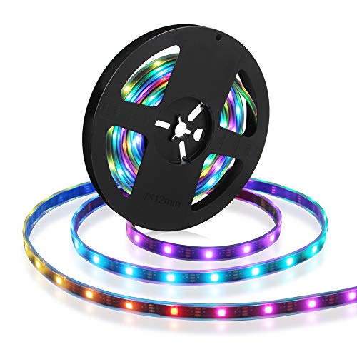 Book Cover CHINLY 5m 150ledsWS2812B Individually Addressable LED Strip Light 5050 RGB SMD 150 Pixels Dream Color Waterproof IP67 Black PCB 5V DC
