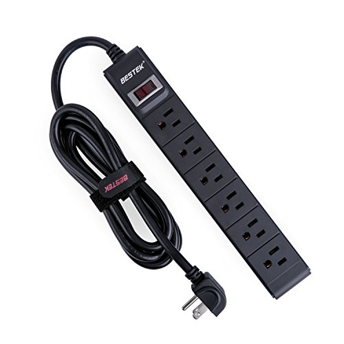 Book Cover BESTEK 6-Outlet Surge Protector Commercial Power Strip with 6-Foot Long Power Cord and Right-Angled Power Plug, 200 Joule