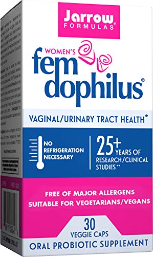Book Cover Jarrow Formulas Fem-Dophilus, 1 Billion Organisms Per Cap, Supports Vaginal and Urinary Tract Health, 30 Count (Cool Ship, Pack of 3)