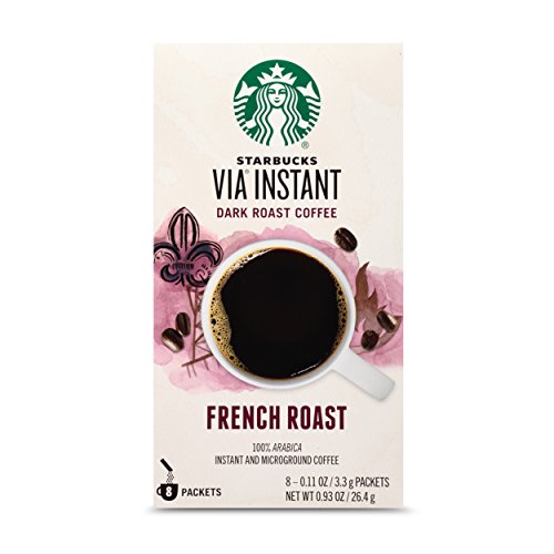 Book Cover Starbucks VIA Instant French Roast Dark Roast Coffee, 8 Count (Pack of 1)