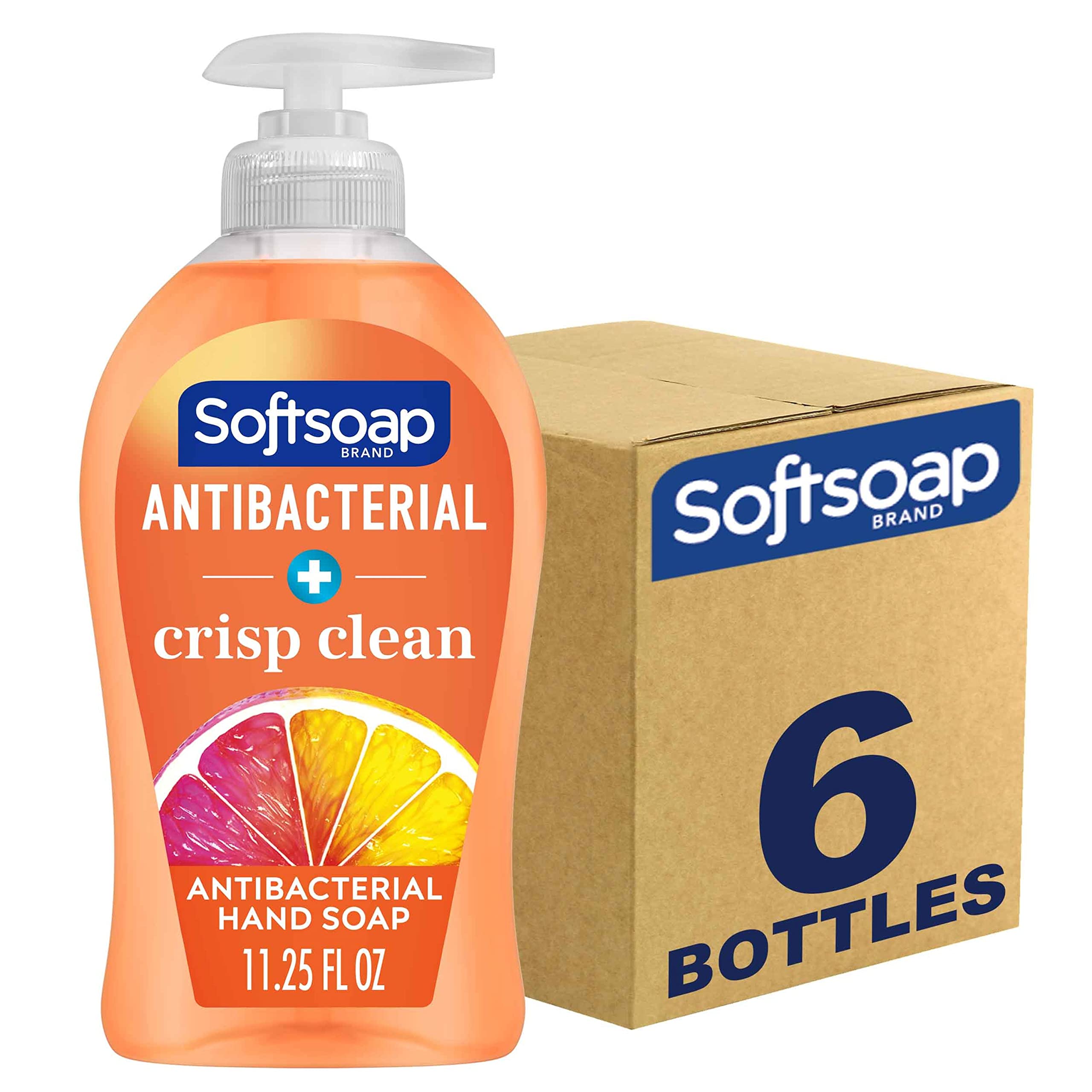 Book Cover Softsoap Antibacterial Liquid Hand Soap, Crisp Clean - 11.25 Fluid Ounces (6 Pack)
