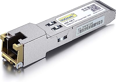 Book Cover 1.25G SFP-T, 1000BASE-T Copper SFP, SFP to RJ45 SFP, Compatible with Ubiquiti UF-RJ45-1G, Mikrotik, D-Link, Supermicro, Netgear and More.