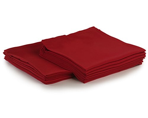 Book Cover Yourtablecloth Cloth Dinner Napkins100% Spun Polyester with Hemmed Edges 20x 20 Set of 12 (Red)