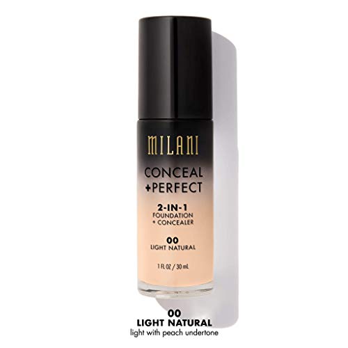Book Cover Milani Conceal + Perfect 2-in-1 Foundation + Concealer (1 Fl. Oz.) Cruelty-Free Liquid Foundation - Cover Under-Eye Circles, Blemishes & Skin Discoloration for a Flawless Complexion
