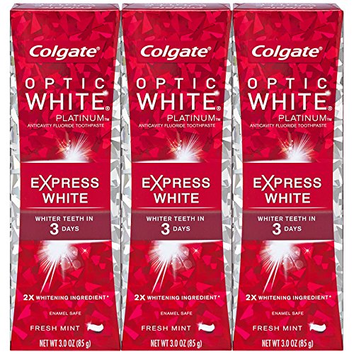 Book Cover Colgate Optic White Express White Whitening Toothpaste - 3 ounce (3 Pack)