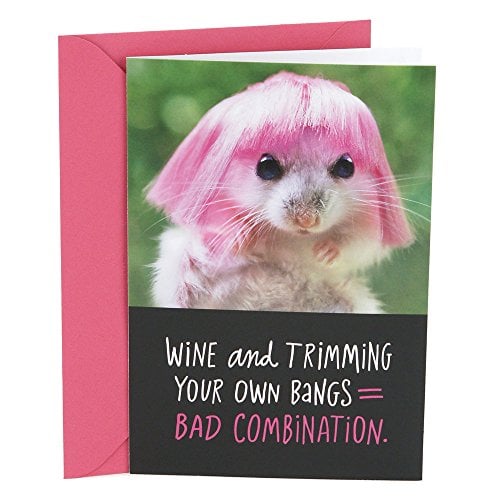 Book Cover Hallmark Shoebox Birthday Card (Bangs And Wine)
