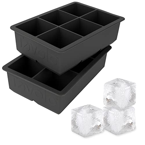 Book Cover Tovolo 81-21778 King Cube Ice Trays, Charcoal-Set of 2
