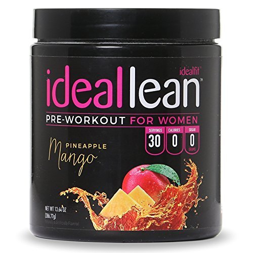 Book Cover IdealLean, Best Pre Workout for Women - Energy Boost, Increase Training Intensity, Mental Focus, & Results, Beta-Alanine, Low Calorie & Healthy, 30 - Servings (Pineapple Mango)