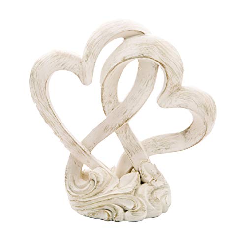 Book Cover FashionCraft Vintage Style Double Heart Design Cake Topper/Centerpiece, One Size, Cream