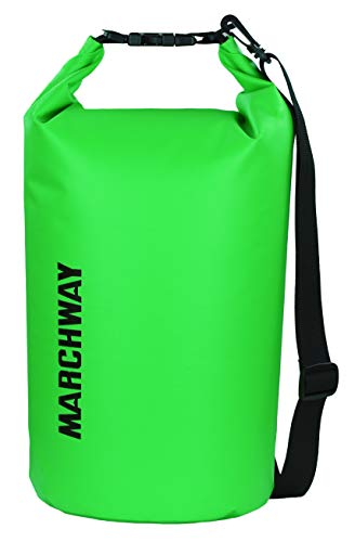 Book Cover MARCHWAY Floating Waterproof Dry Bag - Protect your Items Safe, Dry, Clean from Kayaking, Rafting, Boating, Camping, Beach, Fishing (Green, 20L)