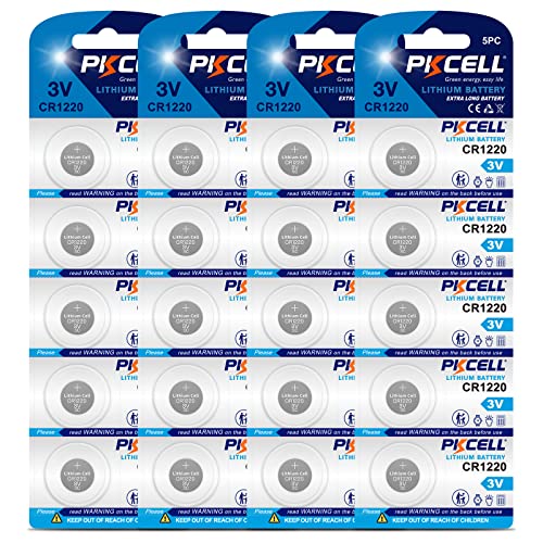 Book Cover PKCELL CR1220 3V Lithium Coin Cell Watch Batteries for Thermometer 20-Pack