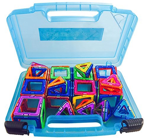 Book Cover Life Made Better Magnetic Carrying Case, Compatible with Magformers and Magna Tiles, Playset Organizer (Blue)
