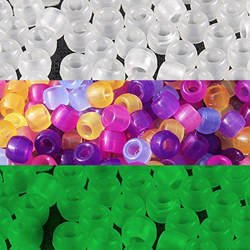 Book Cover JPSOR 500 pcs Uv Beads Multi Color Changing Reactive Plastic Beads, Glow in The Dark, Fun for DIY, Jewelry and Bracelets Making