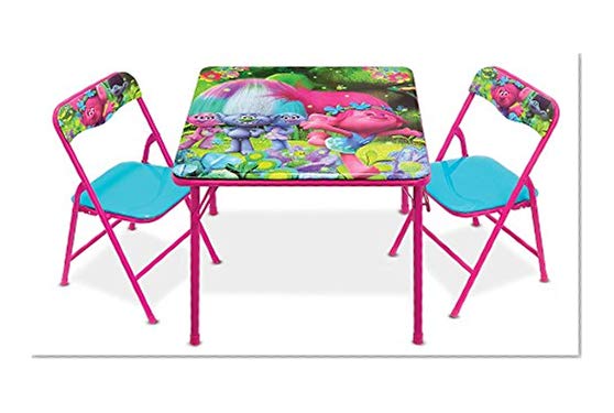 Book Cover Trolls Activity Table Set with Two Chairs