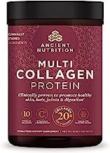 Book Cover Collagen Powder Protein with Probiotics by Ancient Nutrition, Unflavored Multi Collagen Protein with Vitamin C, 45 Servings, Hydrolyzed Collagen Peptides Supports Skin and Nails, Gut Health, 16ozâ€¦