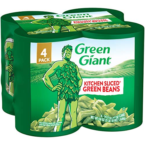Book Cover Green Giant Kitchen Sliced Green Beans, 4 Pack of 14.5 Ounce Cans