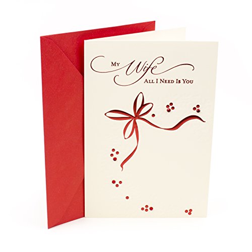 Book Cover Hallmark Romantic Christmas Card for Wife (Red Metallic)