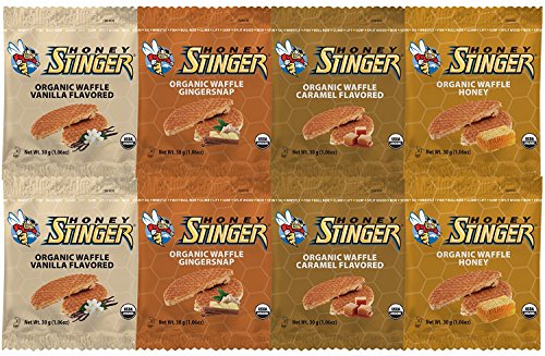 Book Cover Honey Stinger Waffle 4 Flavor Variety Pack (Pack of 8)