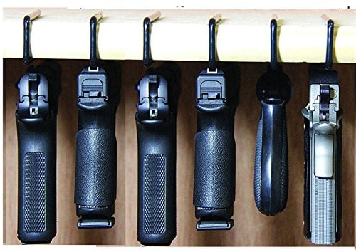 Book Cover Safety Solutions For Gun Storage Pack of 6 Original Pistol Handgun Hangers (Hand made in USA) (6 hangers)