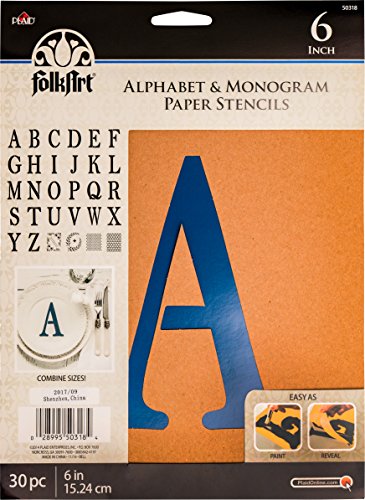 Book Cover FolkArt Plaid Stencil Folk-art Paper Alphabet & Monogram Serif 6