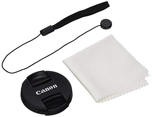 Book Cover Fotasy 58mm Snap-On Lens Cap Replaces E-58 II for Canon EOS Lenses, Black, with Lens Keeper