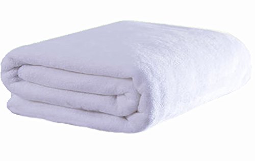 Book Cover Simplife Microfiber Bath Towels Bath Sheets Beach Spa Bathroom Towels Extra Large Absorbent Towels(36 Inch X 72 Inch, White)