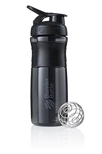 Book Cover BlenderBottle SportMixer Tritan Grip Shaker Bottle, Transparent Black/Gray, 28-Ounce